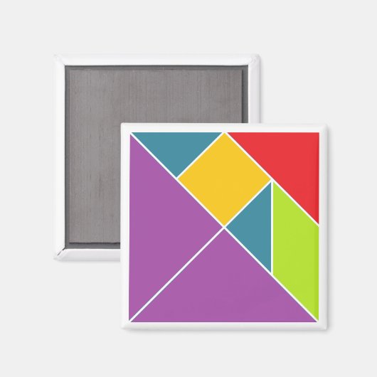 Square Tangram Magnet (Vorderseite/Rückseite)