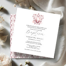 Square Taufen Einladungen Religiöse Rosa