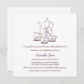 Square Tea Set Bridal Dusche Einladungen (Vorne/Hinten)