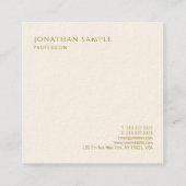 Square Template Moderne Visitenkarten Gold Text Quadratische Visitenkarte (Rückseite)