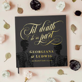 Square Til Death Do us Part Skelette Goth Wedding Gästebuch
