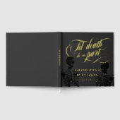 Square Til Death Do us Part Skelette Goth Wedding Gästebuch (Voll)