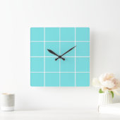 Square Tile Like Check Pattern Quadratische Wanduhr (Zuhause)