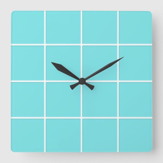 Square Tile Like Check Pattern Quadratische Wanduhr (Vorderseite)