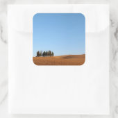 Square Toskana Landschaft mit Zypressen Aufkleber (Tasche)