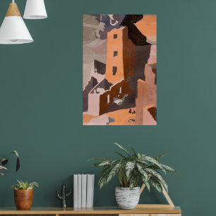 Square Tower House in Mesa Verde, Colorado Poster