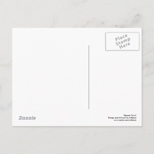 Square Town Postkarte (Rückseite)