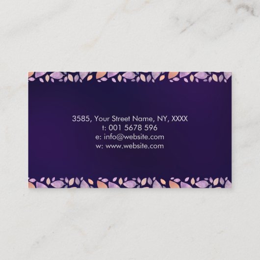 Square Tree of life - Charoit and Fluorit Visitenkarte (Rückseite)