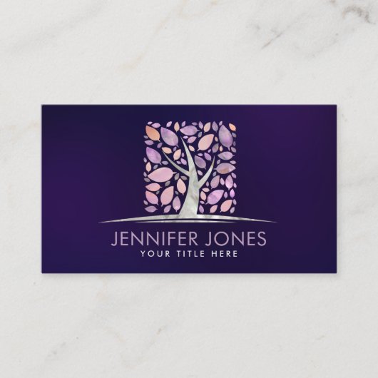 Square Tree of life - Charoit and Fluorit Visitenkarte (Vorderseite)