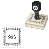 Square Triangle Mini Heart Initial Logo Wedding Gummistempel (Stempel)