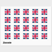 Square Union Jack Sticker mit weißer Grenze (Blatt)