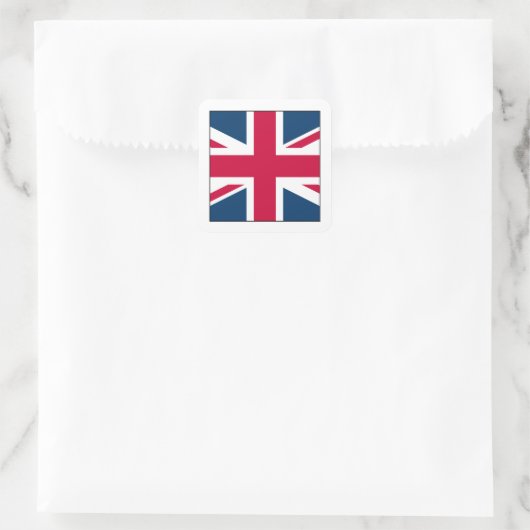 Square Union Jack Sticker mit weißer Grenze (Tasche)