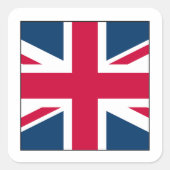Square Union Jack Sticker mit weißer Grenze (Vorderseite)