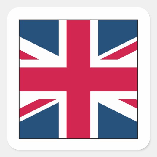 Square Union Jack Sticker mit weißer Grenze (Vorderseite)