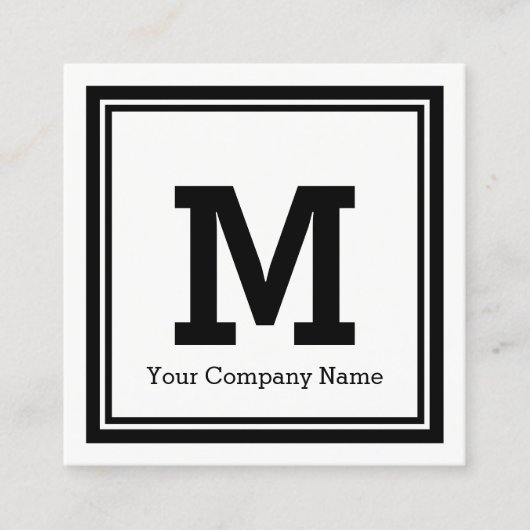 Square Visitenkarten mit benutzerdefiniertem Monog Quadratische Visitenkarte (Vorderseite)
