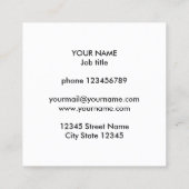 Square Visitenkarten mit benutzerdefiniertem Monog Quadratische Visitenkarte (Rückseite)