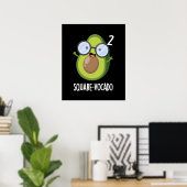 Square vocado Funny Avocado Pun Dark BG Poster (Heimbüro)