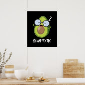 Square vocado Funny Avocado Pun Dark BG Poster (Küche)