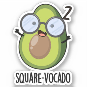 Square vocado Funny Avocado Puns Aufkleber