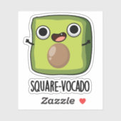 Square vocado Funny Avocado Puns Aufkleber (Blatt)