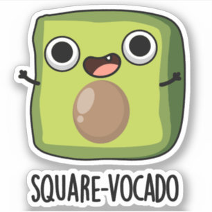 Square vocado Funny Avocado Puns Aufkleber