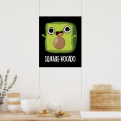 Square vocado Funny Avocado Puns Dark BG Poster (Küche)