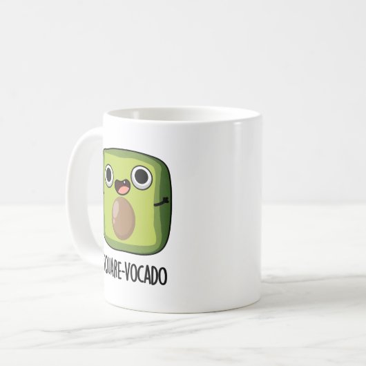 Square vocado Funny Avocado Puns Kaffeetasse (Vorderseite Links)