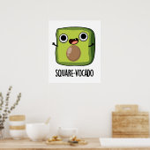 Square vocado Funny Avocado Puns Poster (Küche)