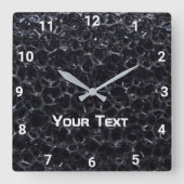 Square Wall Clock Black Board Quadratische Wanduhr (Vorderseite)
