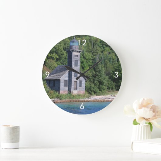 Square Wall Clock/Lighthouse Große Wanduhr (Zuhause)