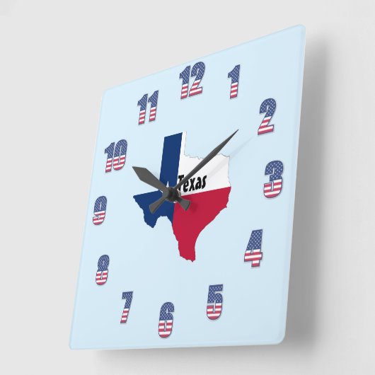 Square Wall Clock mit Texas Pride Quadratische Wanduhr (Winkel)
