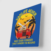 square wall clock "VANLIFE..." Quadratische Wanduhr (Winkel)