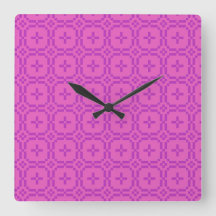 Square Wall Clock: Welsh TapestPattern: Rosa