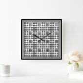 Square Wall Clock: Welsh TapestPattern: Schwarz Quadratische Wanduhr (Zuhause)