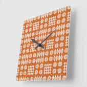 Square Wall Clock Welsh Tapestylether Pattern Bric Quadratische Wanduhr (Winkel)