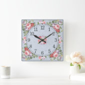 Square Wall uhr - Blumendesign (Zuhause)
