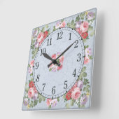 Square Wall uhr - Blumendesign (Winkel)