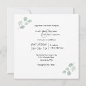 Square Watercolor Grüne Hochzeitsfeier Einladung (Rückseite)