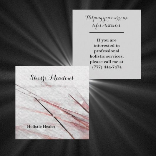 Square Watercolor Healing Arts Business Card Quadratische Visitenkarte