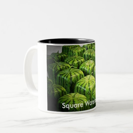 Square Watermelon Zweifarbige Tasse (Vorderseite Links)