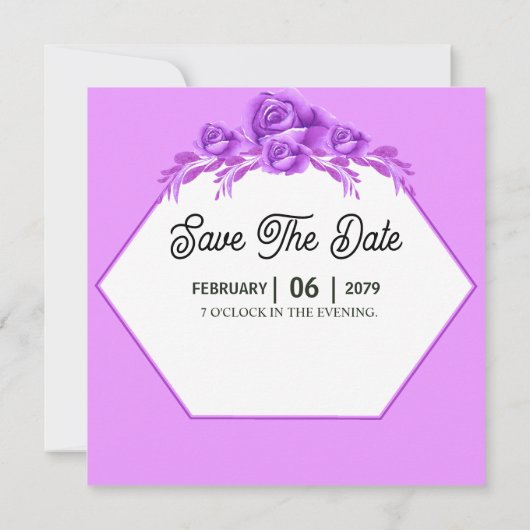 Square Wedding Invitation Card Vector Einladung (Rückseite)