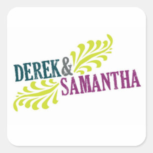 Square Wedding Logo Sticker