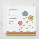 Square Wedding Rainbow Tall Blume Einladung (Vorderseite)