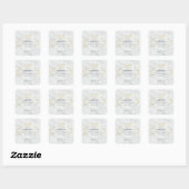 Square Wedding Sticker Herzlich willkommen (Blatt)