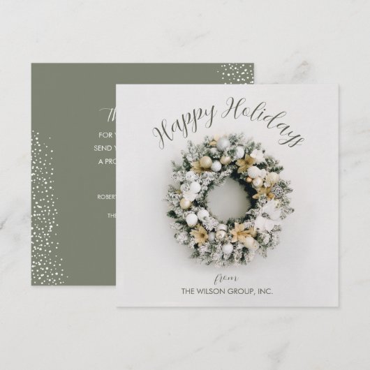 Square Weihnachtsmann Geschäft Vielen Dank Feiertagskarte (Vorne/Hinten)