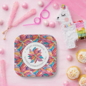 Square Weihnachtspapier Teller Unique Poinsettia (Party)