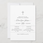 Square Whimsy Script White Gender Neutral Baptisse Einladung (Vorderseite)