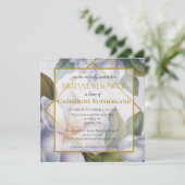 Square White Magnolia Wasserfarben Brautparty Einladung (Stehend Vorderseite)