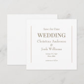 Square White Wedding Save the Date Einladung (Vorne/Hinten)