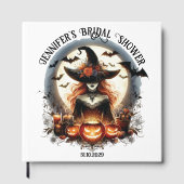 Square White Witchy Brautparty Gästebuch (Vorderseite)